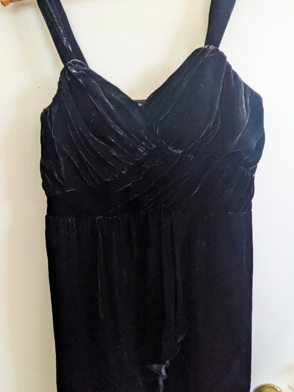 Black Express silk velvet/velour evening dress EUC